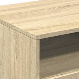 Berkfield Home Modern Coffee Table with LED Lights Sonoma Oak 90x49x40 cm in Brown - Size: 90 x 49 x 40 cm - thumbnail 8