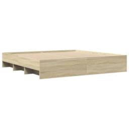 Berkfield Home Bed Frame Frame Sonoma Oak 180x200 cm Super King Wood in Light Tan - thumbnail 7
