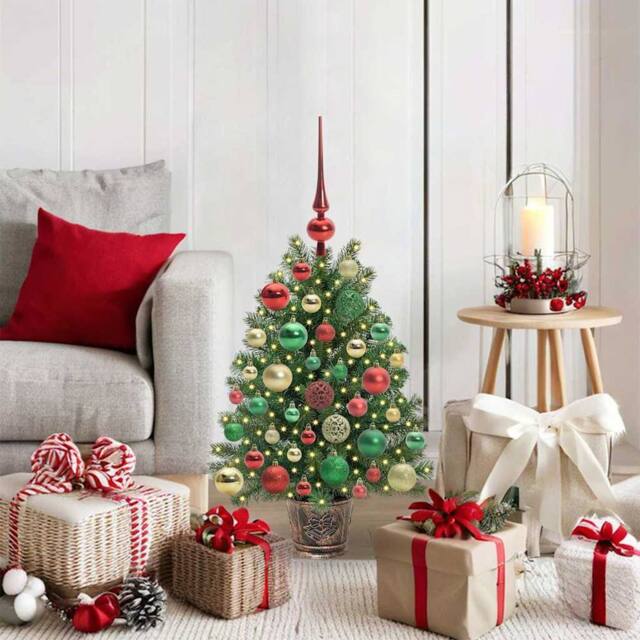 Berkfield Home Artificial Christmas Tree with 150 LEDs Green 75 cm PE & PVC - image 1