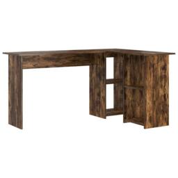 Berkfield Home Smoked Oak Computer Desk Smoked oak Engineered wood Large in Brown