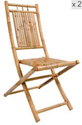 Nordlys Set of 2 Solid Bamboo Chairs in Brown