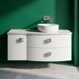 Balterley Gentleshaw 2 Drawer Right-Hand Wall Hung Vanity Unit, White, 1000mm in White - thumbnail 3
