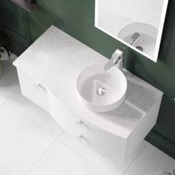 Balterley Gentleshaw 2 Drawer Right-Hand Wall Hung Vanity Unit, White, 1000mm in White - thumbnail 4