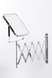 Orsina Wall Mounted Extending Square Mirror, Durable 38x17cm Chrome Bathroom Mirror, Swivel Design in Silver - Size: 38x17 cm - thumbnail 4
