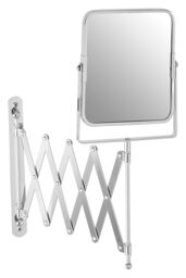 Orsina Wall Mounted Extending Square Mirror, Durable 38x17cm Chrome Bathroom Mirror, Swivel Design in Silver - Size: 38x17 cm - thumbnail 3