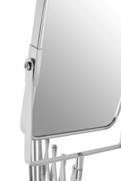 Orsina Wall Mounted Extending Square Mirror, Durable 38x17cm Chrome Bathroom Mirror, Swivel Design in Silver - Size: 38x17 cm - thumbnail 5