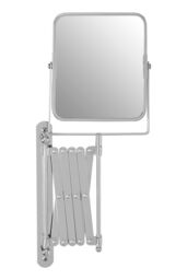 Orsina Wall Mounted Extending Square Mirror, Durable 38x17cm Chrome Bathroom Mirror, Swivel Design in Silver - Size: 38x17 cm