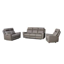 Aspire Rivington Real Leather Power Recliner 3+2+1 Sofa Set with USB Charging in Grey - thumbnail 4