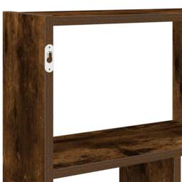 Berkfield Home Wall Cube Shelf 12 Compartments Smoked Oak Engineered Wood in Brown - thumbnail 7