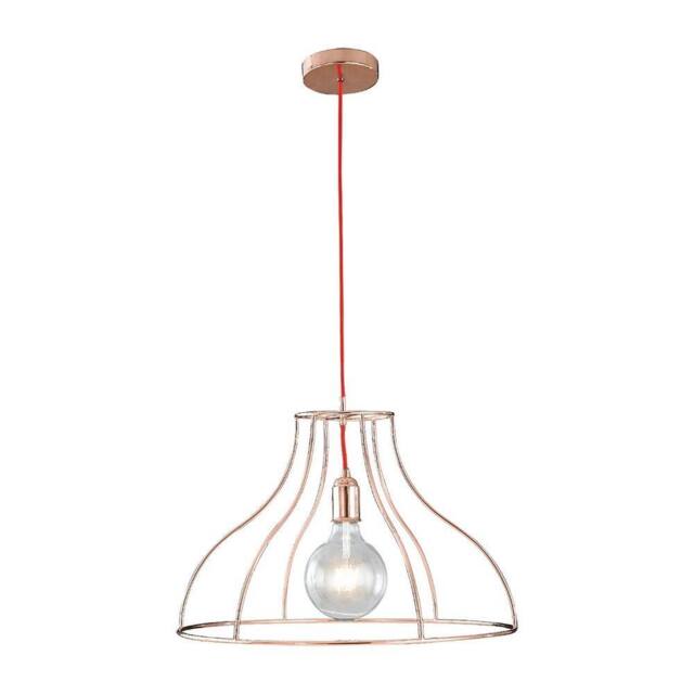 Netlighting FRIDA Wire Frame Pendant Ceiling Light Pink Gold 50x35.5cm in Rose Gold - Size: 50x35.5 cm