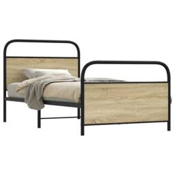 Berkfield Home Bed Frame Without Mattress 100x200 cm Sonoma Oak Engineered Wood in Brown - thumbnail 2