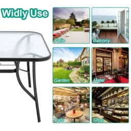Living and Home 105 X 105 cm Square 2 - Person Dining Bistro Set in Black - thumbnail 7