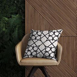 Warren Reed - Designer Arabic Style Pattern Outdoor Cushion in Black - Size: 60 cm x 60 cm - thumbnail 2