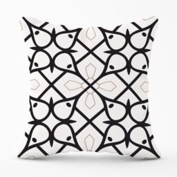 Warren Reed - Designer Arabic Style Pattern Outdoor Cushion in Black - Size: 60 cm x 60 cm - thumbnail 1