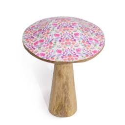 Serenityy Medium Wooden Mushroom Garden Sculpture - Pretty Floral