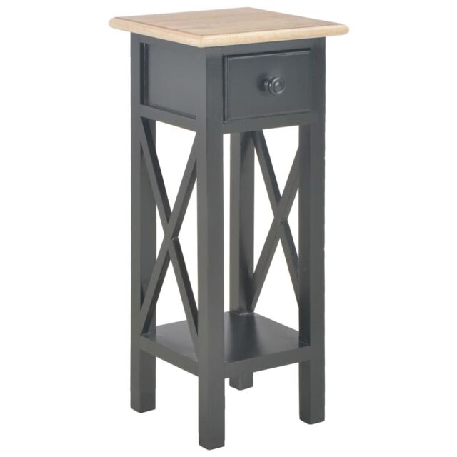 Berkfield Home Side Table Black 27x27x65.5 cm Wood - image 1