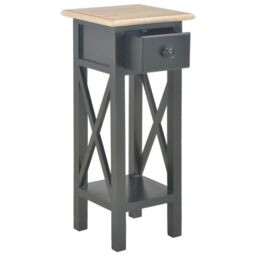 Berkfield Home Side Table Black 27x27x65.5 cm Wood - thumbnail 2