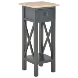 Berkfield Home Side Table Black 27x27x65.5 cm Wood - thumbnail 1