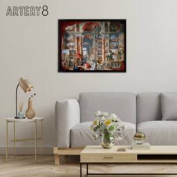"Artery8 Panini Views Of Modern Rome Monuments Framed Canvas Wall Art Print - Size: W12"" x H16""" - thumbnail 3