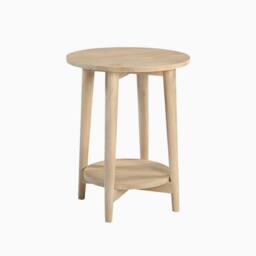FurnitureboxUK Tacoma Round White Oak Wood Side Table in Light Brown - thumbnail 3