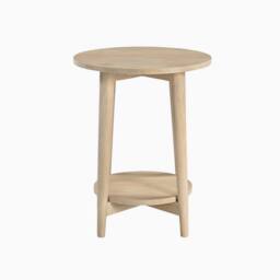 FurnitureboxUK Tacoma Round White Oak Wood Side Table in Light Brown - thumbnail 2