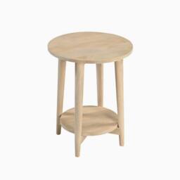 FurnitureboxUK Tacoma Round White Oak Wood Side Table in Light Brown - thumbnail 4