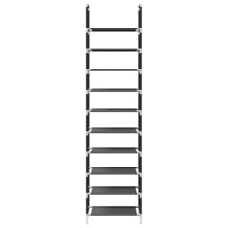 Berkfield Home Shoe Rack 10-Tier Black 44x28x180 cm Non-woven Fabric - Size: 44 x 28 x 180 cm - thumbnail 5