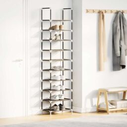 Berkfield Home Shoe Rack 10-Tier Black 44x28x180 cm Non-woven Fabric - Size: 44 x 28 x 180 cm - thumbnail 3