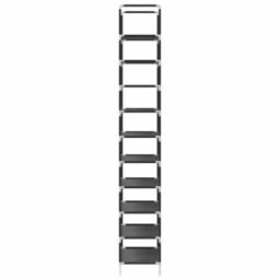 Berkfield Home Shoe Rack 10-Tier Black 44x28x180 cm Non-woven Fabric - Size: 44 x 28 x 180 cm - thumbnail 6