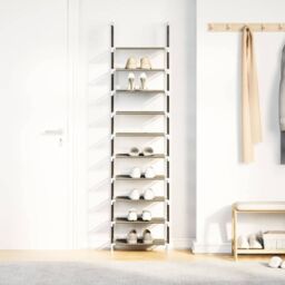 Berkfield Home Shoe Rack 10-Tier Black 44x28x180 cm Non-woven Fabric - Size: 44 x 28 x 180 cm - thumbnail 4