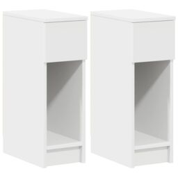 Berkfield Home Bedside Cabinets with Drawer 2 pcs White 20x36x60 cm - Size: 20 x 36 x 60 cm - thumbnail 2