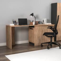 Destina Home Akser 180 cm Computer Desk with Cabinet in Tan - Size: 2 Pack - thumbnail 3