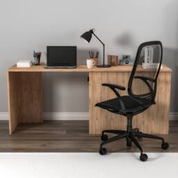 Destina Home Akser 180 cm Computer Desk with Cabinet in Tan - Size: 2 Pack - thumbnail 2
