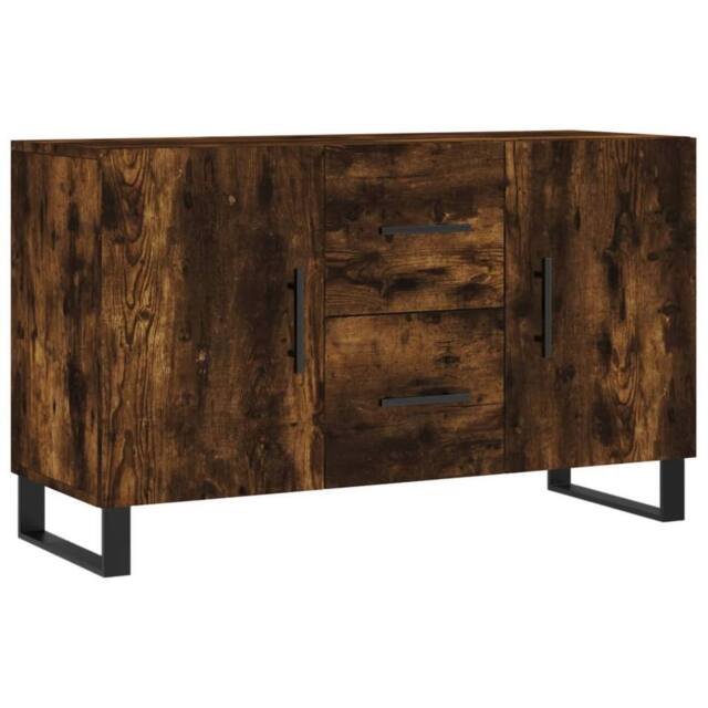 Berkfield Home Sideboard Smoked Oak 100x36x60 cm Engineered Wood in Brown - Size: 100 x 36 x 60 cm - image 1