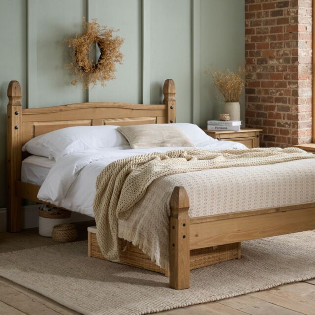 Birlea Mexican Corona Low End Bed in Brown - Size: Double - image 1