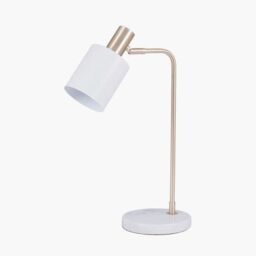 Ruma Minimalist Modern Black & Copper Table Lamp For Living Room in White - thumbnail 2