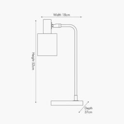 Ruma Minimalist Modern Black & Copper Table Lamp For Living Room in White - thumbnail 4