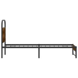 Berkfield Home Elegant Bed Frame Without Mattress 80x200 cm Smoked Oak Engineere in Brown - thumbnail 6