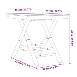 Berkfield Home Folding Garden Table 45x45x45 cm Bamboo in Brown - Size: 45 x 45 x 45 cm - thumbnail 8