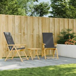 Berkfield Home Folding Garden Table 45x45x45 cm Bamboo in Brown - Size: 45 x 45 x 45 cm - thumbnail 3