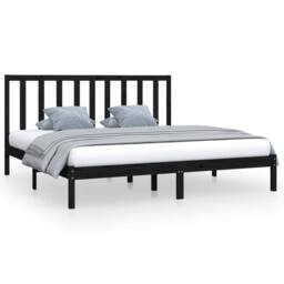 Berkfield Home Bed Frame Black Solid Wood Pine 200x200 cm