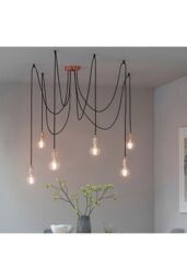 Netlighting Studio 6 Light Cluster Pendant Copper Plate E27 in Brown - thumbnail 2