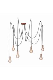 Netlighting Studio 6 Light Cluster Pendant Copper Plate E27 in Brown - thumbnail 1