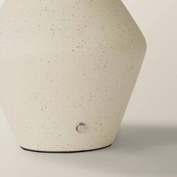 ValueLights Finn Cream Ceramic Rechargeable Table Lamp with Linen Drum Shade - thumbnail 5