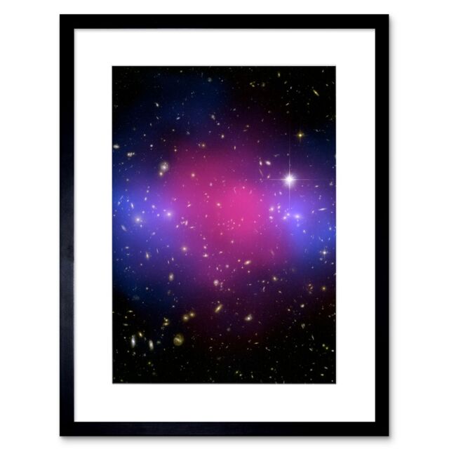 Artery8 Wall Art Print Hubble Space Astronomy Chandra Collaboration Composite Galaxy Cluster MACS J0025.4-1222 Pink Blue Dark Ordinary Matter - image 1