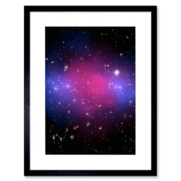Artery8 Wall Art Print Hubble Space Astronomy Chandra Collaboration Composite Galaxy Cluster MACS J0025.4-1222 Pink Blue Dark Ordinary Matter - thumbnail 1