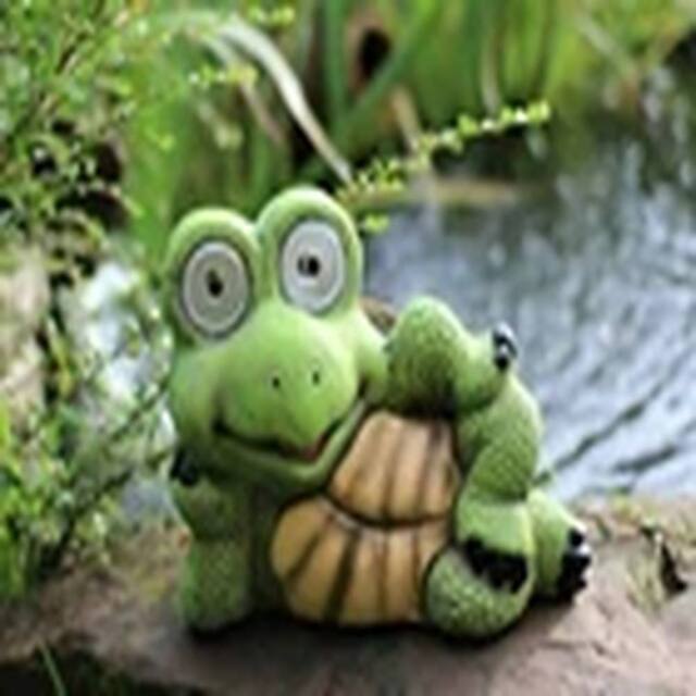 EONLION Large Solar Powered Garden Ornament Tortoise Turtle Lamp in Green - image 1