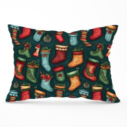 Warren Reed - Designer Christmas Stockings Cushions in Green - Size: 60 cm x 60 cm - thumbnail 1