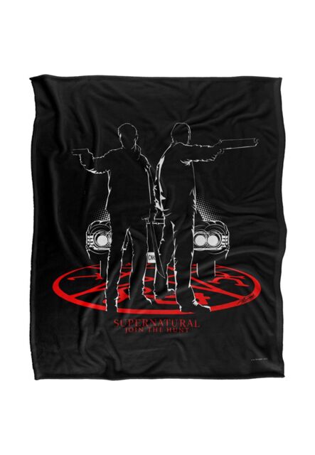 Warner Brothers Supernatural Silhouettes Silky Touch Super Soft Throw Blanket in White - image 1