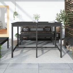 Berkfield Home Garden Table Grey 159.5x82.5x110 cm Solid Wood Pine - thumbnail 3